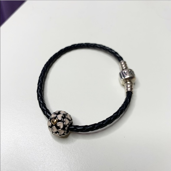 Pandora Jewelry - Pandora Leather Bracelet & Charm Pandora Jewelry - Pandora Leather Bracelet & Charm